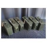 P3 - Lot of 6 Military Surplus Ammo Cans Six milit