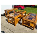 Durand - Oak and Glass Living Room Table Set of fo