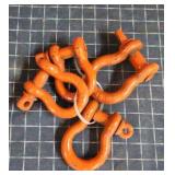 T2 - Orange Anchor Shackles - Lot of 4 Lot of four