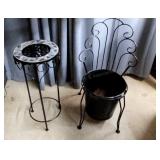 Wrought Iron Plant Stands with Mosaic To Pair of d