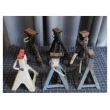 Complete six-piece set of automotive jack stands w