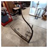 Vintage scythe complete with grain cradle attachme