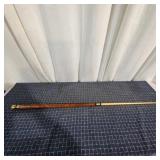 Decorative Carved Wood Pool Cue with Bra Two-piece