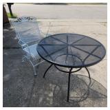 YD - Wrought Iron Patio Table and Chair Wrought ir
