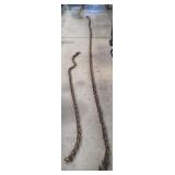T4 - 115 Ft and 8 Ft Chains with Hooks Lot of two