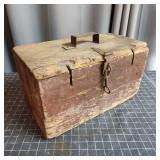 S3 - Antique Wooden Tool Box with Vintag Primitive