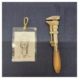 H2 - Antique Coes Adjustable Wrench with Aury G. C