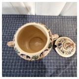 Decorative Ceramic Tureen, Stained Glass Lot inclu
