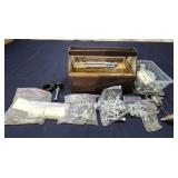T2 - Metal Toolbox with Assorted Hardwar Vintage m