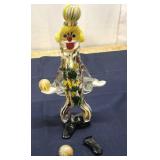 C3 - Murano Style Glass Clown Figurine w Colorful