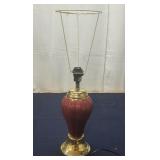 G2 - Burgundy Ceramic Table Lamp with Br Table lam