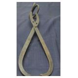 T3 - Antique Ice Tongs with Ring Handle forged iro