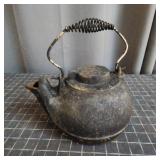 R2 - Antique Cast Iron Tea Kettle with C Vintage c