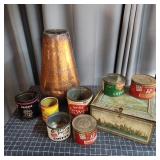R3 - 7pc Vintage Advertising Tins & Copp Collectio
