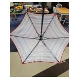 Striped Patio Umbrella with Metal Pole Patio umbre