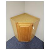 Oak Corner Cabinet with Interior Shelvin Pentagon-