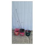 Horse Tack Buckets with Whips, Straps an Collectio