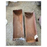 Pair of Metal Feed Troughs Two rectangular metal f