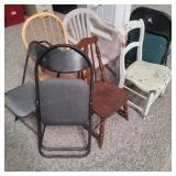 Assorted Chairs Lot of 8 Metal Wood Plas Lot of 8