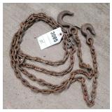 12' Heavy Duty Log Chain with Hooks Heavy duty log
