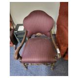 Upholstered Balloon Back Armchair with C Upholster