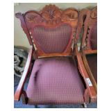 Pair of Carved Wood Parlor Chairs with U Set of 2