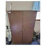 Brown Metal Storage Cabinet with Shelf Two-door me