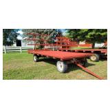 Red Flatbed Hay Wagon with Ladder Racks Flatbed ha