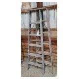 Two Wooden Step Ladders 6-Foot Pair of wooden A-fr
