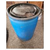 Blue Plastic Barrel with Locking Lid Blue plastic