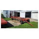 Red Farm Hay Wagon with Wooden Rack Side Four-whee