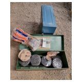 Metal Toolbox with Sanding Discs and Par Green met