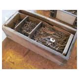 Vintage Wood Crate W/Square Concrete Nails