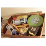 chalk, level, tape measures, 100 ft tape, speed sq