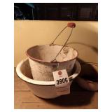 Enamel pan, enamel pail & galvanized pail