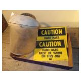 Grinding shield and safety signs