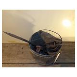 Vintage pulleys & galvanized pail