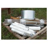 metal legs, sewer snake & vent shroud