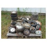 Pallet of small tires & wheels