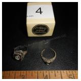 (2) Rings - 1 marked Sterling