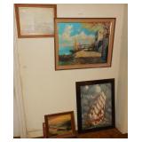 (6) Pictures (boat, shore & lighthouses)