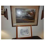 (2) Pictures - Covered Bridge & Winter Scene