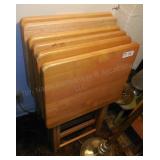 (6) Wood TV Trays