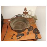 10" Cast Iron Pot, Chicken Egg Basket,