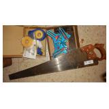 Hand Saw, Square, Clamps