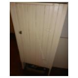 Small White Cabinet with tools, hardware