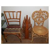 (2) Chairs & Magazine Rack