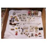 group of earrings, broaches & pins