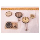 group of car dash clocks