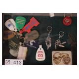 group of collectible keychains